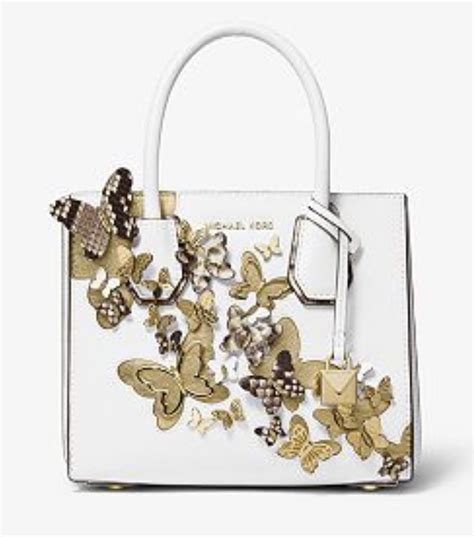 michael kors butterfly purse white|Michael Kors optic white handbags.